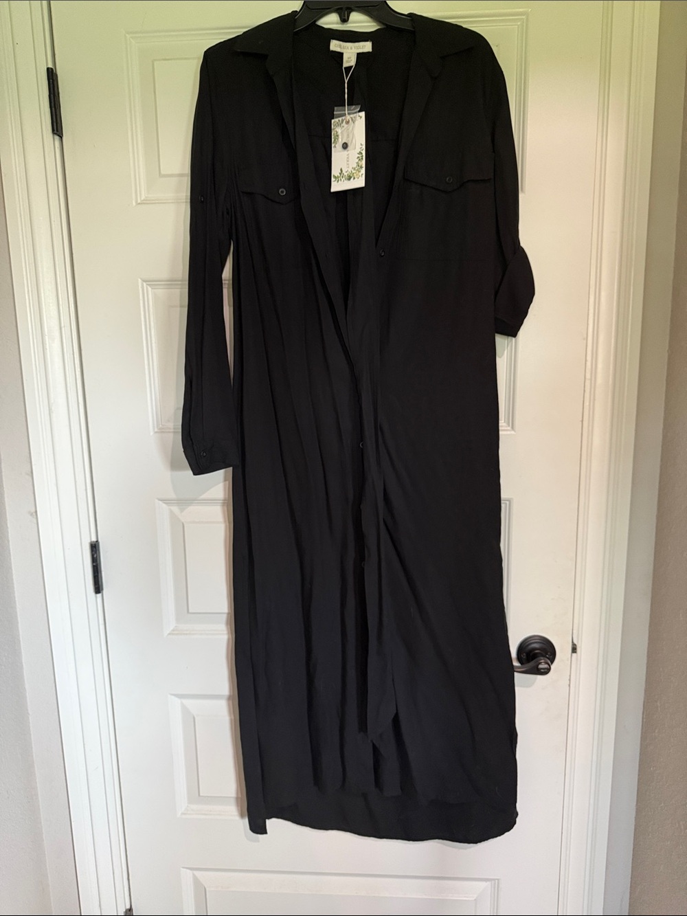 Chelsea & Violet Black Button-Front Shirt Dress